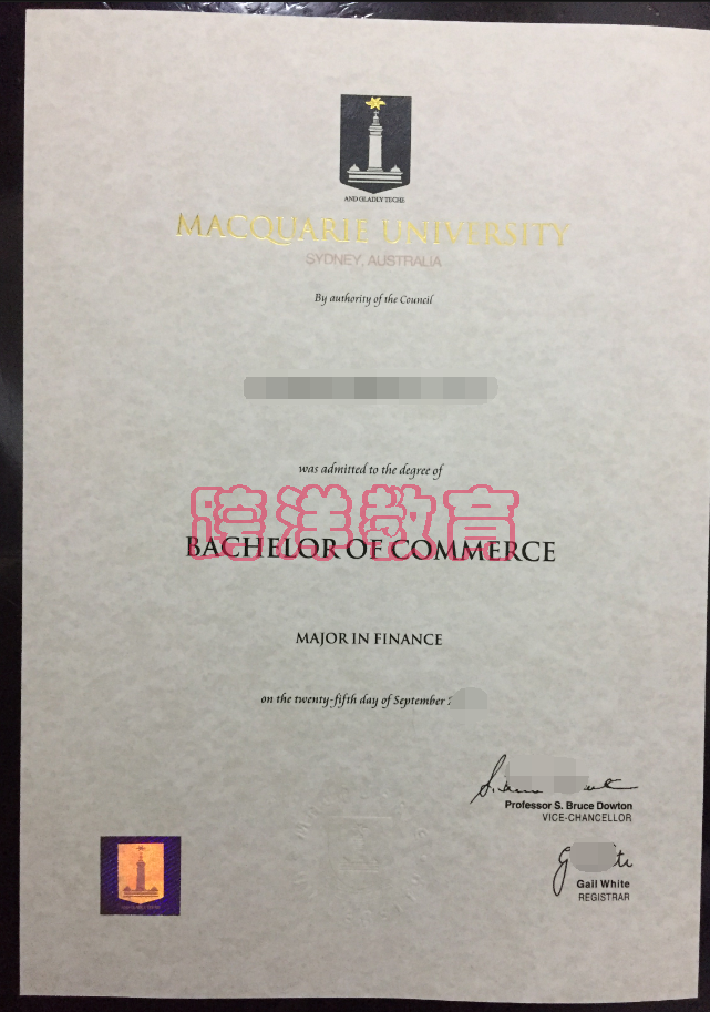 麦考瑞大学MQU学位证书样本 麦考瑞大学MQU学位证书样本
